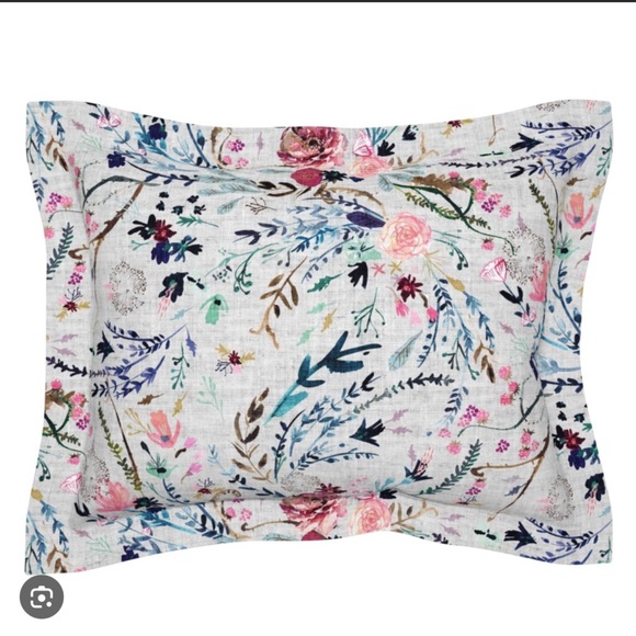 Other - Floral Cotton Sateen Pillow Sham